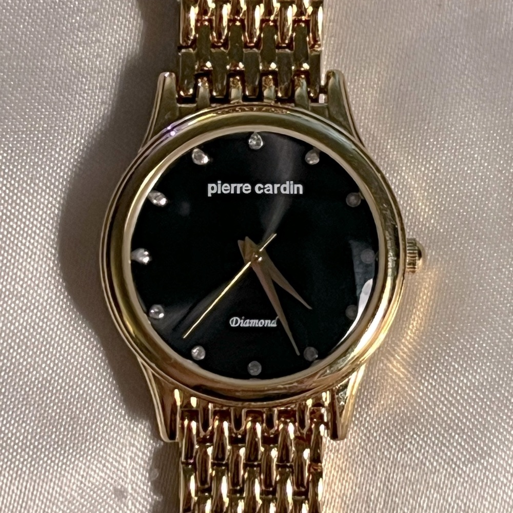 Pierre Cardin Gold-Toned Stainless Steel and Diamond Watch